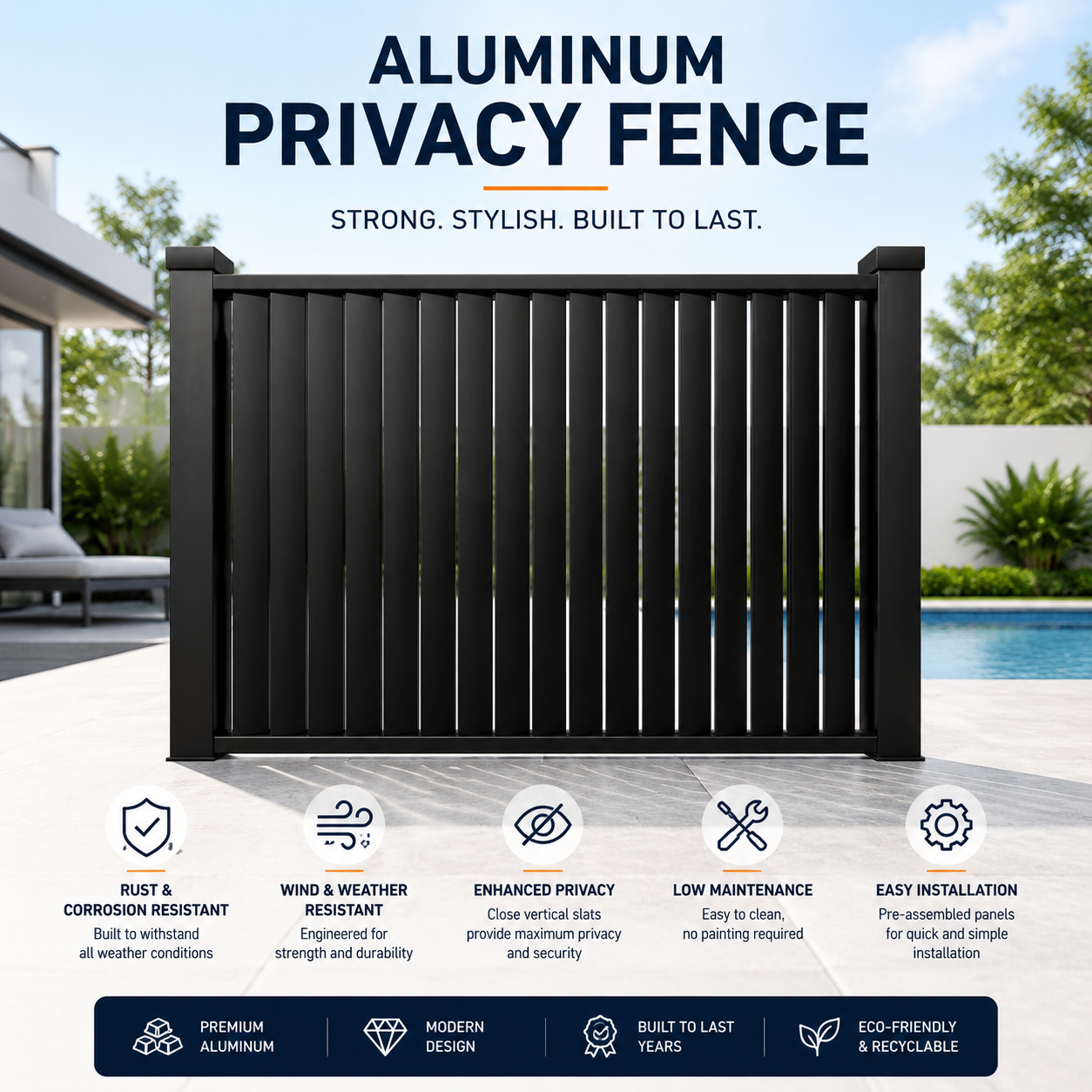 Custom Aluminum Railing | Outdoor Rustproof Balcony Deck Villa Guardrail