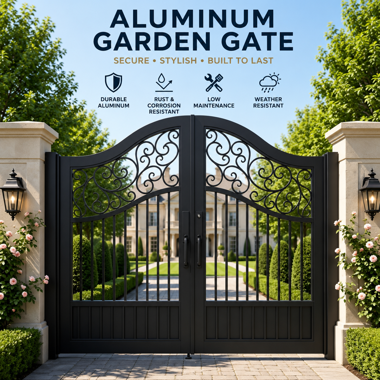 Custom Aluminum Garden Gate / Courtyard Gate
