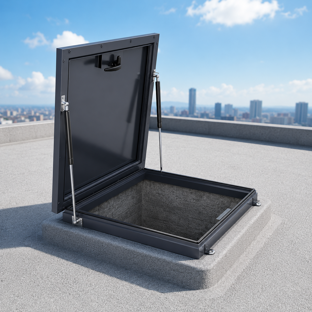 Thickened aluminum alloy inspection port skylight