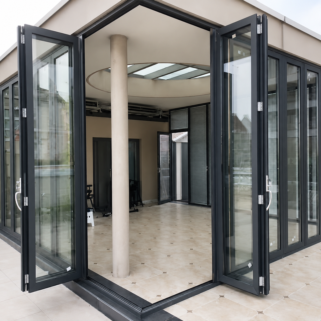 Custom Aluminum Bifold Doors | Heavy Duty Folding Glass Doors for Modern Homes