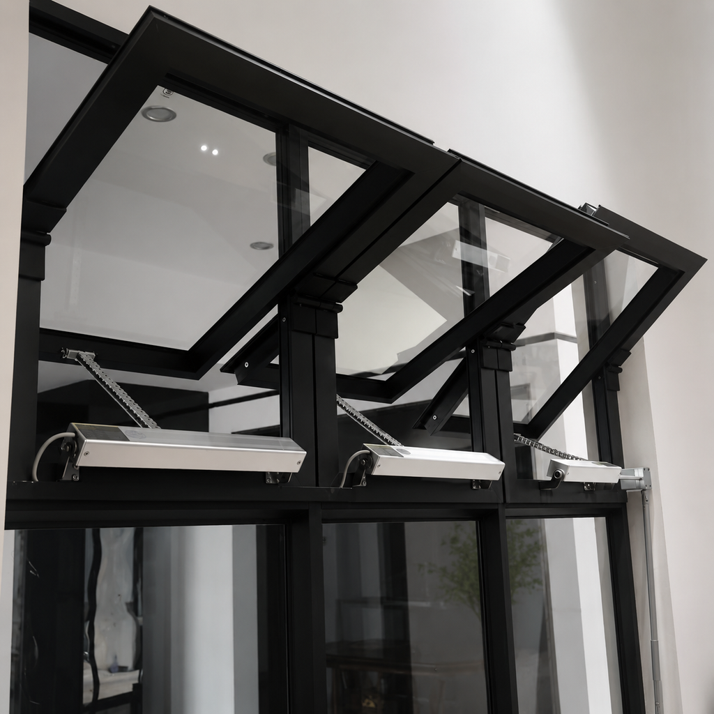 ustom Aluminum Electric Smoke Vent Window with Fire Control System Integration
