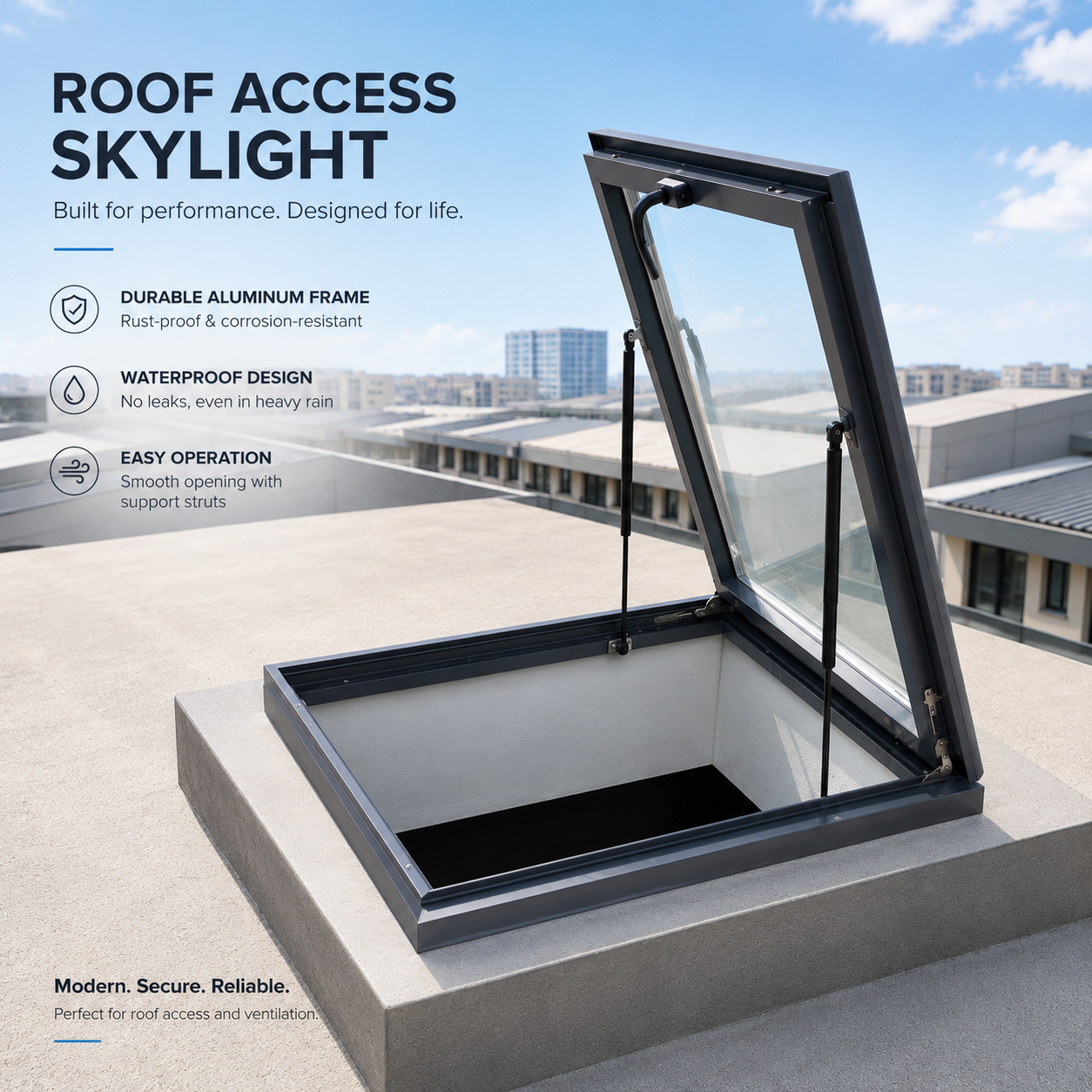 Manual Aluminum Roof Skylight