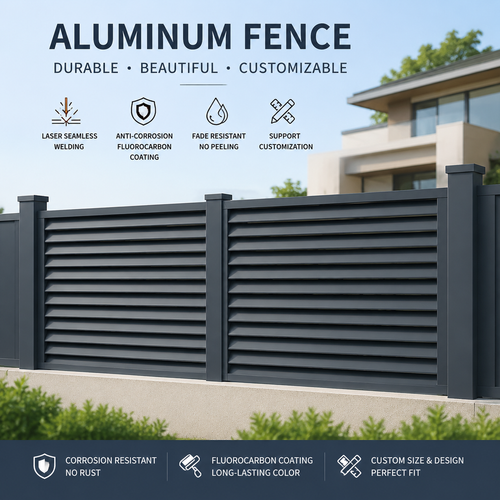 Custom Aluminum Villa Fence | Modern Residential Privacy Fence Manufacturer