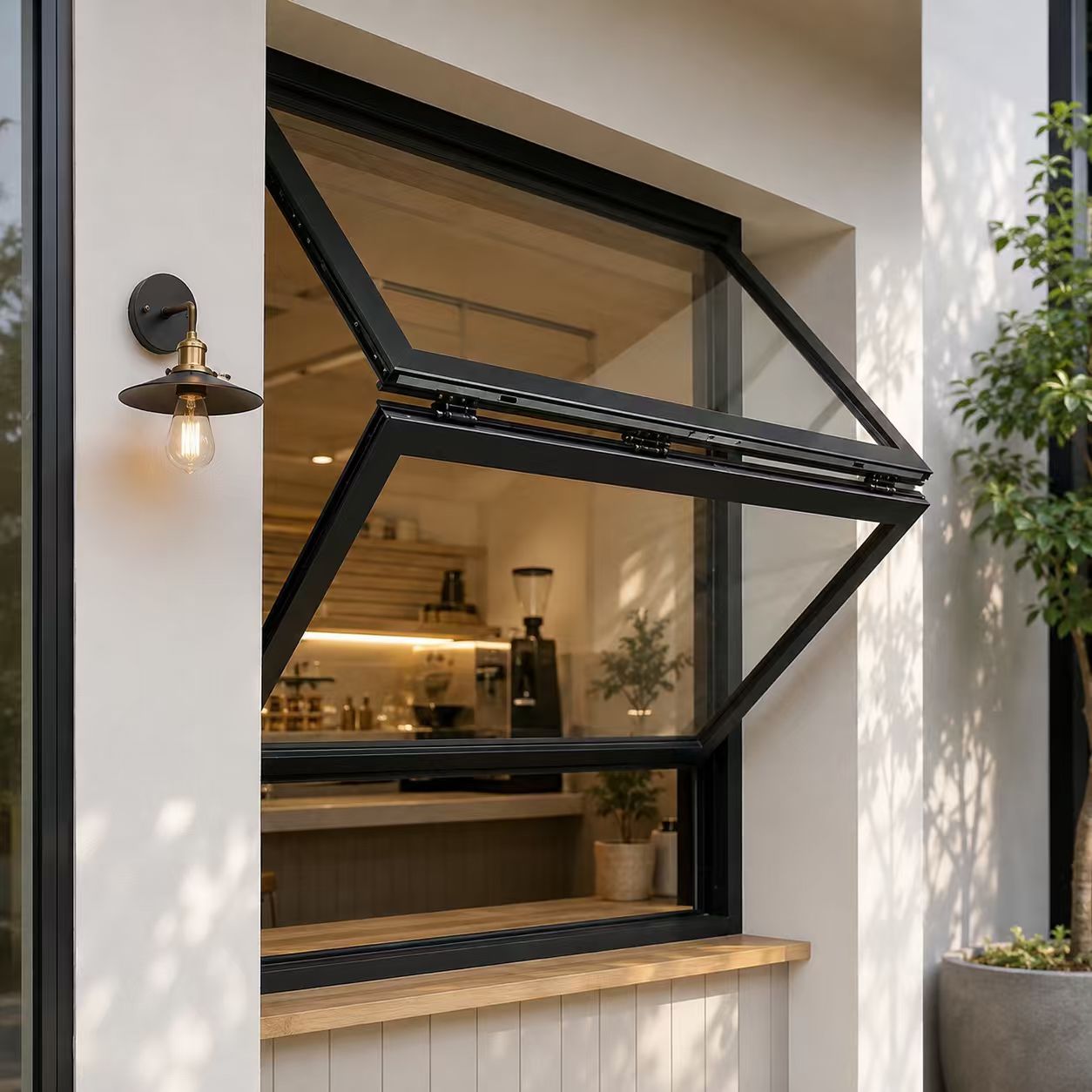 Aluminum Awning Fold-Up Window | Manual Folding Glass Window with Custom Sizes