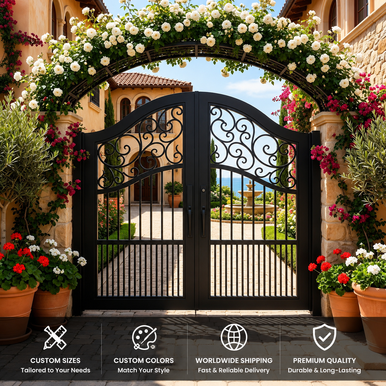 Custom Aluminum Garden Gate / Courtyard Gate
