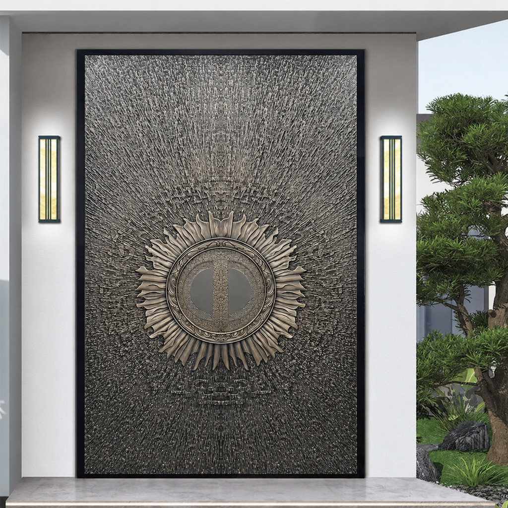 Luxury Cast Aluminum Carved Villa Entrance Door