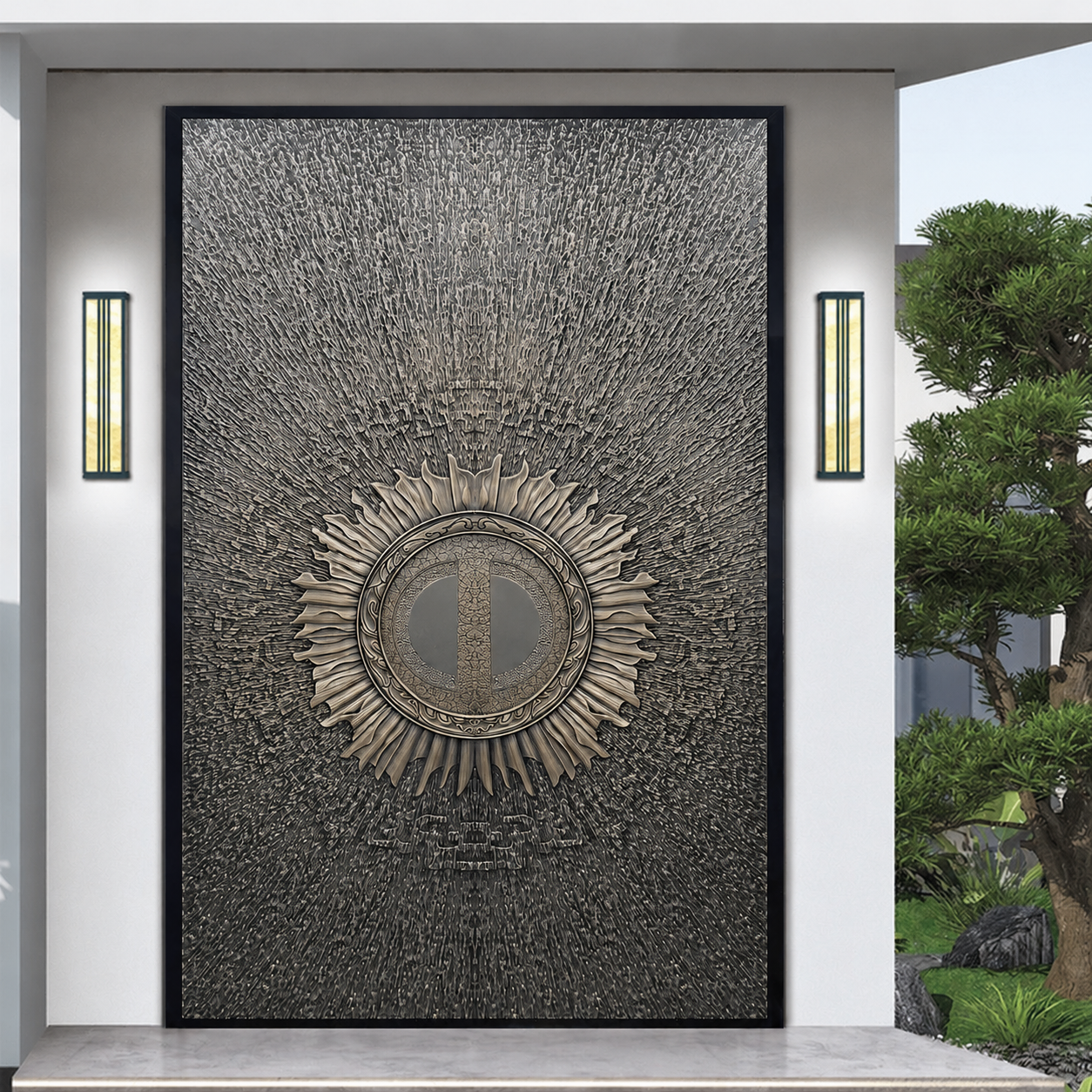 Luxury Cast Aluminum Carved Villa Entrance Door