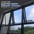 ustom Aluminum Electric Smoke Vent Window with Fire Control System Integration