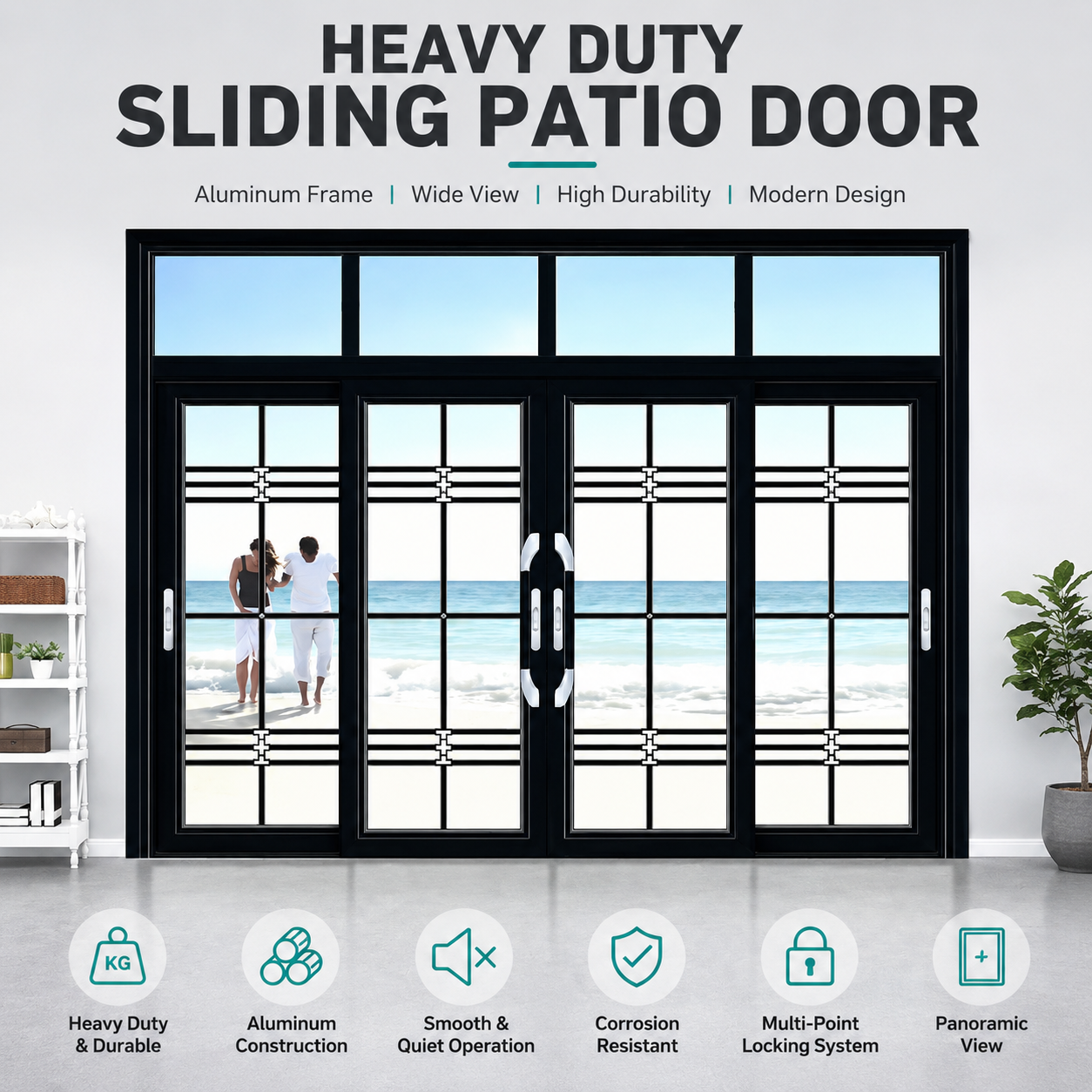 Heavy-Duty Aluminum Sliding Balcony Door