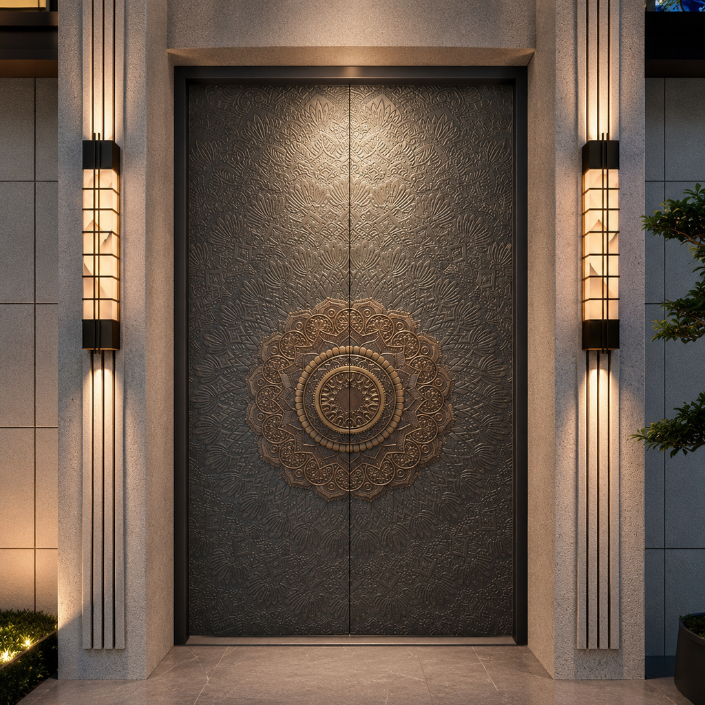 Luxury Cast Aluminum Carved Villa Entrance Door